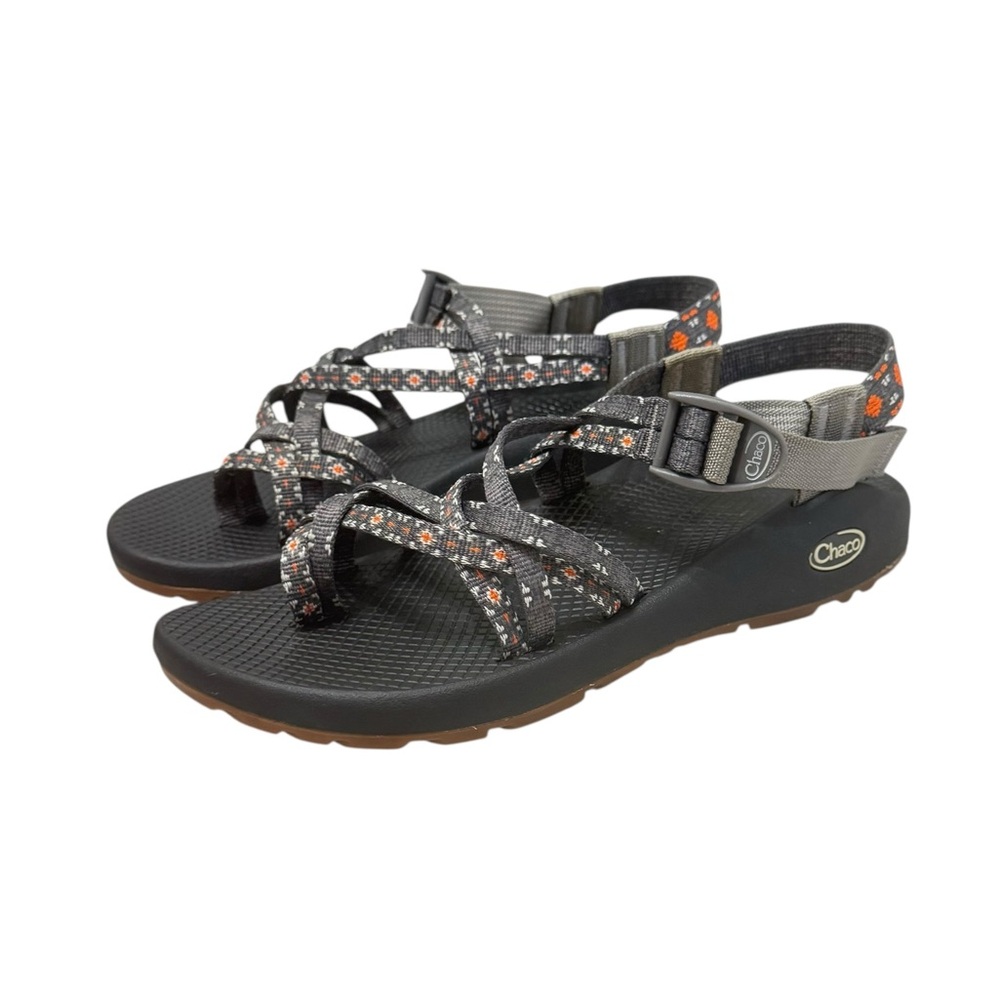 Chaco Womens ZX/2 Sandals Classic Gray Orange Hiking Outdoor Gorpcore Toe Loop 9